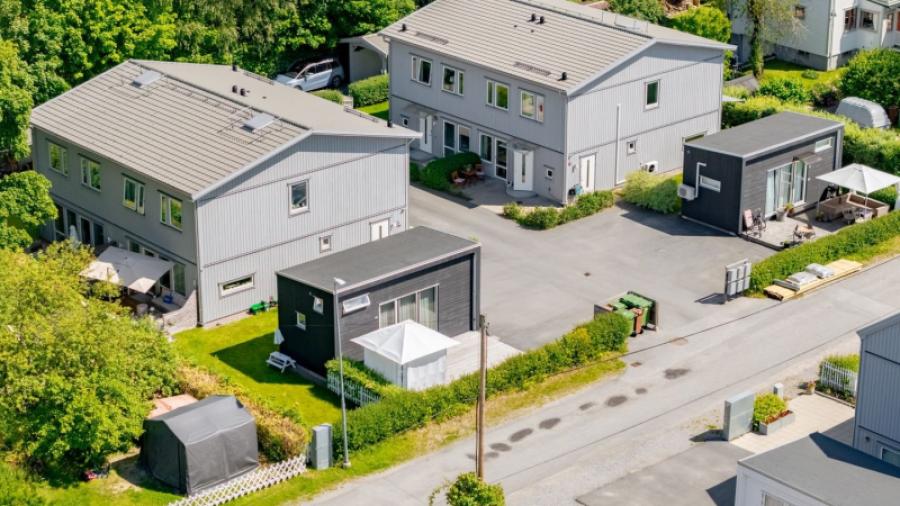 Vy över våra hus på Solbackavägen 22. Foto: Länsförsäkringar Fastighetsförmedling